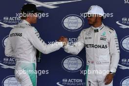 Pole for Lewis Hamilton (GBR) Mercedes AMG F1 W07 , 2nd for Nico Rosberg (GER) Mercedes AMG Petronas F1 W07. 29.10.2016. Formula 1 World Championship, Rd 19, Mexican Grand Prix, Mexico City, Mexico, Qualifying Day.