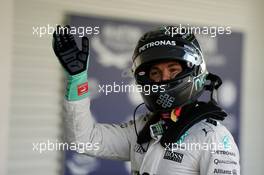 Nico Rosberg (GER) Mercedes AMG F1 celebrates his second position in qualifying parc ferme. 29.10.2016. Formula 1 World Championship, Rd 19, Mexican Grand Prix, Mexico City, Mexico, Qualifying Day.