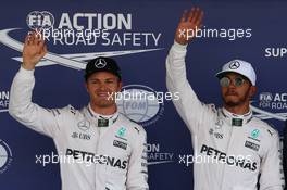 Pole for Lewis Hamilton (GBR) Mercedes AMG F1 W07 , 2nd for Nico Rosberg (GER) Mercedes AMG Petronas F1 W07. 29.10.2016. Formula 1 World Championship, Rd 19, Mexican Grand Prix, Mexico City, Mexico, Qualifying Day.