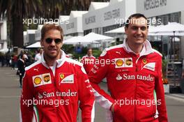 (L to R): Sebastian Vettel (GER) Ferrari with Riccardo Adami (ITA) Ferrari Race Engineer. 27.10.2016. Formula 1 World Championship, Rd 19, Mexican Grand Prix, Mexico City, Mexico, Preparation Day.