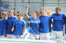 Daniil Kvyat (RUS) Scuderia Toro Rosso with team mates at a charity football match. 26.10.2016. Formula 1 World Championship, Rd 19, Mexican Grand Prix, Mexico City, Mexico, Preparation Day.