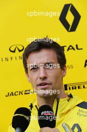 Jolyon Palmer (GBR) Renault Sport F1 Team with the media. 27.10.2016. Formula 1 World Championship, Rd 19, Mexican Grand Prix, Mexico City, Mexico, Preparation Day.
