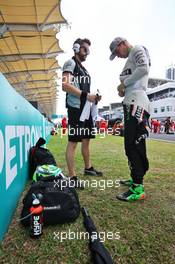 Nico Hulkenberg (GER) Sahara Force India F1 on the grid. 02.10.2016. Formula 1 World Championship, Rd 16, Malaysian Grand Prix, Sepang, Malaysia, Sunday.