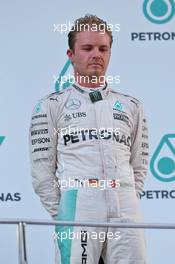 Nico Rosberg (GER) Mercedes AMG F1 on the podium. 02.10.2016. Formula 1 World Championship, Rd 16, Malaysian Grand Prix, Sepang, Malaysia, Sunday.