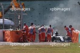 Lewis Hamilton (GBR) Mercedes AMG F1 W07 Hybrid retired from the race with a blown engine. 02.10.2016. Formula 1 World Championship, Rd 16, Malaysian Grand Prix, Sepang, Malaysia, Sunday.