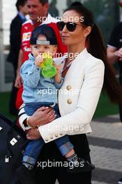 Minttu Virtanen (FIN), wife of Kimi Raikkonen (FIN) Ferrari, with their baby son Robin. 29.10.2016. Formula 1 World Championship, Rd 4, Russian Grand Prix, Sochi Autodrom, Sochi, Russia, Practice Day.