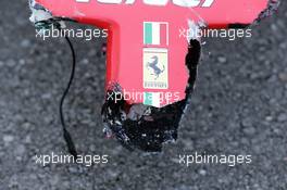 The damaged nosecone of race retiree Sebastian Vettel (GER) Ferrari SF16-H. 01.05.2016. Formula 1 World Championship, Rd 4, Russian Grand Prix, Sochi Autodrom, Sochi, Russia, Race Day.