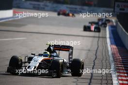 Sergio Perez (MEX) Sahara Force India F1 VJM09. 01.05.2016. Formula 1 World Championship, Rd 4, Russian Grand Prix, Sochi Autodrom, Sochi, Russia, Race Day.