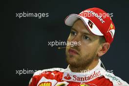 Sebastian Vettel (GER) Ferrari in the FIA Press Conference. 30.04.2016. Formula 1 World Championship, Rd 4, Russian Grand Prix, Sochi Autodrom, Sochi, Russia, Qualifying Day.