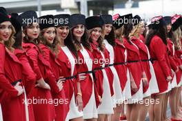 Grid girls. 30.04.2016. Formula 1 World Championship, Rd 4, Russian Grand Prix, Sochi Autodrom, Sochi, Russia, Qualifying Day.