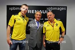 (L to R): Sergey Sirotkin (RUS) Renault Sport F1 Team Test Driver; Boris Rotenberg (RUS) SMP Bank and SGM Group Co-Owner; and Frederic Vasseur (FRA) Renault Sport F1 Team Racing Director, at a Media Call. 30.04.2016. Formula 1 World Championship, Rd 4, Russian Grand Prix, Sochi Autodrom, Sochi, Russia, Qualifying Day.