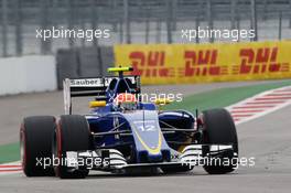 Felipe Nasr (BRA) Sauber C35. 30.04.2016. Formula 1 World Championship, Rd 4, Russian Grand Prix, Sochi Autodrom, Sochi, Russia, Qualifying Day.