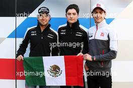 Mexican drivers (L to R): Sergio Perez (MEX) Sahara Force India F1; Alfonso Celis Jr (MEX) Sahara Force India F1 Development Driver; Esteban Gutierrez (MEX) Haas F1 Team. 28.04.2016. Formula 1 World Championship, Rd 4, Russian Grand Prix, Sochi Autodrom, Sochi, Russia, Preparation Day.