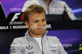 Nico Rosberg (GER) Mercedes AMG F1 in the FIA Press Conference. 28.04.2016. Formula 1 World Championship, Rd 4, Russian Grand Prix, Sochi Autodrom, Sochi, Russia, Preparation Day.
