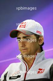 Esteban Gutierrez (MEX) Haas F1 Team in the FIA Press Conference. 28.04.2016. Formula 1 World Championship, Rd 4, Russian Grand Prix, Sochi Autodrom, Sochi, Russia, Preparation Day.
