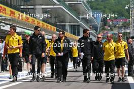 Esteban Ocon (FRA) Renault Sport F1 Team Test Driver and Jolyon Palmer (GBR) Renault Sport F1 Team walk the circuit with the team. 28.04.2016. Formula 1 World Championship, Rd 4, Russian Grand Prix, Sochi Autodrom, Sochi, Russia, Preparation Day.