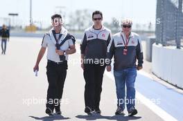 Dave O'Neill (GBR) Haas F1 Team Team Manager (Left) walks the circuit with Gene Haas (USA) Haas Automotion President (Right). 28.04.2016. Formula 1 World Championship, Rd 4, Russian Grand Prix, Sochi Autodrom, Sochi, Russia, Preparation Day.