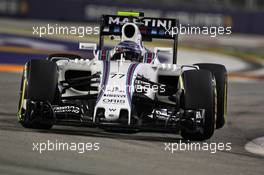 Valtteri Bottas (FIN) Williams FW38. 16.09.2016. Formula 1 World Championship, Rd 15, Singapore Grand Prix, Marina Bay Street Circuit, Singapore, Practice Day.