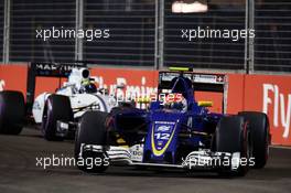 Felipe Nasr (BRA) Sauber C35. 18.09.2016. Formula 1 World Championship, Rd 15, Singapore Grand Prix, Marina Bay Street Circuit, Singapore, Race Day.