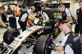 Sergio Perez (MEX) Sahara Force India F1 VJM09. 17.09.2016. Formula 1 World Championship, Rd 15, Singapore Grand Prix, Marina Bay Street Circuit, Singapore, Qualifying Day.