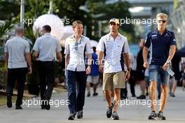Felipe Nasr (BRA), Sauber F1 Team and Marcus Ericsson (SWE), Sauber F1 Team  15.09.2016. Formula 1 World Championship, Rd 15, Singapore Grand Prix, Marina Bay Street Circuit, Singapore, Preparation Day.