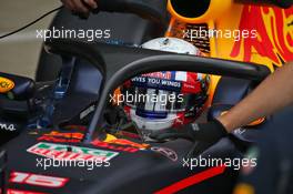Pierre Gasly (FRA) Red Bull Racing RB12 Test Driver running the Halo cockpit cover. 12.07.2016. Formula One In-Season Testing, Day One, Silverstone, England. Tuesday.