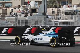 Valtteri Bottas (FIN) Williams FW38. 25.11.2016. Formula 1 World Championship, Rd 21, Abu Dhabi Grand Prix, Yas Marina Circuit, Abu Dhabi, Practice Day.