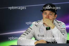 Nico Rosberg (GER) Mercedes AMG F1 in the FIA Press Conference. 27.11.2016. Formula 1 World Championship, Rd 21, Abu Dhabi Grand Prix, Yas Marina Circuit, Abu Dhabi, Race Day.