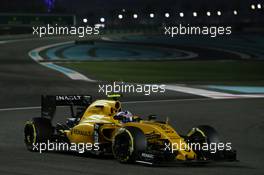Jolyon Palmer (GBR) Renault Sport F1 Team RS16. 27.11.2016. Formula 1 World Championship, Rd 21, Abu Dhabi Grand Prix, Yas Marina Circuit, Abu Dhabi, Race Day.