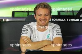 Nico Rosberg (GER) Mercedes AMG F1 in the FIA Press Conference. 24.11.2016. Formula 1 World Championship, Rd 21, Abu Dhabi Grand Prix, Yas Marina Circuit, Abu Dhabi, Preparation Day.