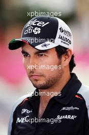 Sergio Perez (MEX) Sahara Force India F1. 24.11.2016. Formula 1 World Championship, Rd 21, Abu Dhabi Grand Prix, Yas Marina Circuit, Abu Dhabi, Preparation Day.