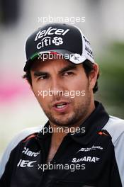 Sergio Perez (MEX) Sahara Force India F1. 24.11.2016. Formula 1 World Championship, Rd 21, Abu Dhabi Grand Prix, Yas Marina Circuit, Abu Dhabi, Preparation Day.