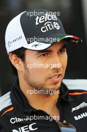 Sergio Perez (MEX) Sahara Force India F1. 24.11.2016. Formula 1 World Championship, Rd 21, Abu Dhabi Grand Prix, Yas Marina Circuit, Abu Dhabi, Preparation Day.