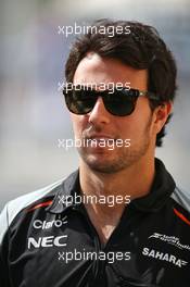 Sergio Perez (MEX) Sahara Force India F1. 24.11.2016. Formula 1 World Championship, Rd 21, Abu Dhabi Grand Prix, Yas Marina Circuit, Abu Dhabi, Preparation Day.