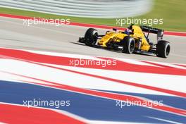 Jolyon Palmer (GBR) Renault Sport F1 Team RS16. 21.10.2016. Formula 1 World Championship, Rd 18, United States Grand Prix, Austin, Texas, USA, Practice Day.