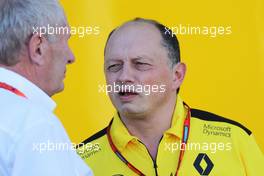 (L to R): Dr Helmut Marko (AUT) Red Bull Motorsport Consultant with Frederic Vasseur (FRA) Renault Sport F1 Team Racing Director. 21.10.2016. Formula 1 World Championship, Rd 18, United States Grand Prix, Austin, Texas, USA, Practice Day.