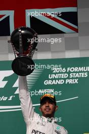1st place Lewis Hamilton (GBR) Mercedes Petronas AMG F1. 23.10.2016. Formula 1 World Championship, Rd 18, United States Grand Prix, Austin, Texas, USA, Race Day.