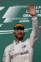 1st place Lewis Hamilton (GBR) Mercedes AMG F1 W07 . 23.10.2016. Formula 1 World Championship, Rd 18, United States Grand Prix, Austin, Texas, USA, Race Day.