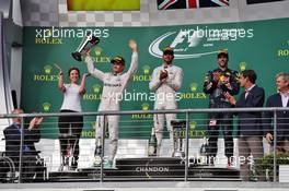 The podium (L to R): Victoria Vowles (GBR) Mercedes AMG F1 Partner Services Director; Nico Rosberg (GER) Mercedes AMG F1, second; Lewis Hamilton (GBR) Mercedes AMG F1, race winner; Daniel Ricciardo (AUS) Red Bull Racing, third. 23.10.2016. Formula 1 World Championship, Rd 18, United States Grand Prix, Austin, Texas, USA, Race Day.