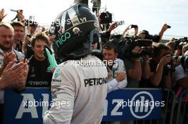 Second placed Nico Rosberg (GER) Mercedes AMG F1 celebrates in parc ferme. 23.10.2016. Formula 1 World Championship, Rd 18, United States Grand Prix, Austin, Texas, USA, Race Day.