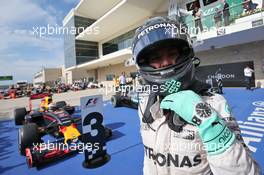 Second placed Nico Rosberg (GER) Mercedes AMG F1 celebrates in parc ferme. 23.10.2016. Formula 1 World Championship, Rd 18, United States Grand Prix, Austin, Texas, USA, Race Day.