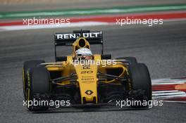 Kevin Magnussen (DEN) Renault Sport F1 Team RS16. 23.10.2016. Formula 1 World Championship, Rd 18, United States Grand Prix, Austin, Texas, USA, Race Day.