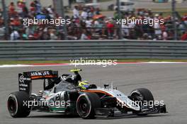 Sergio Perez (MEX) Force India F1 VJM09. 23.10.2016. Formula 1 World Championship, Rd 18, United States Grand Prix, Austin, Texas, USA, Race Day.