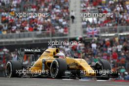 Kevin Magnussen (DEN) Renault Sport F1 Team RE16. 23.10.2016. Formula 1 World Championship, Rd 18, United States Grand Prix, Austin, Texas, USA, Race Day.