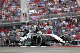 Sergio Perez (MEX) Force India F1 VJM09. 23.10.2016. Formula 1 World Championship, Rd 18, United States Grand Prix, Austin, Texas, USA, Race Day.