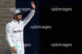 Pole for Lewis Hamilton (GBR) Mercedes AMG F1 W07 . 22.10.2016. Formula 1 World Championship, Rd 18, United States Grand Prix, Austin, Texas, USA, Qualifying Day.