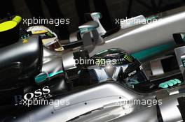 Nico Rosberg (GER) Mercedes AMG F1 W07 Hybrid and team mate Lewis Hamilton (GBR) Mercedes AMG F1 W07 Hybrid in qualifying parc ferme. 22.10.2016. Formula 1 World Championship, Rd 18, United States Grand Prix, Austin, Texas, USA, Qualifying Day.