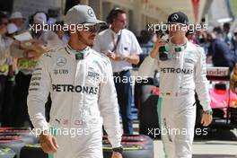 Pole for Lewis Hamilton (GBR) Mercedes AMG F1 W07 , 2nd for Nico Rosberg (GER) Mercedes AMG Petronas F1 W07. 22.10.2016. Formula 1 World Championship, Rd 18, United States Grand Prix, Austin, Texas, USA, Qualifying Day.