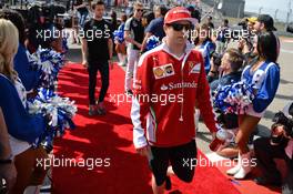Kimi Raikkonen (FIN) Ferrari on the drivers parade. 23.10.2016. Formula 1 World Championship, Rd 18, United States Grand Prix, Austin, Texas, USA, Race Day.