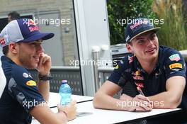 (L to R): Pierre Gasly (FRA) Red Bull Racing Third Driver with Max Verstappen (NLD) Red Bull Racing. 20.10.2016. Formula 1 World Championship, Rd 18, United States Grand Prix, Austin, Texas, USA, Preparation Day.